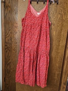 Joie Coral and Red Printed Sleeveless Dress